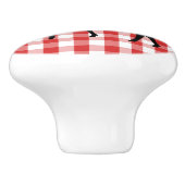 Keramische kast Knob-Red Plaid & Deer Keramische Knop (Zijkant)
