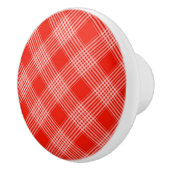 Keramische Kast Knob-Red Plaid Keramische Knop (Rechts)