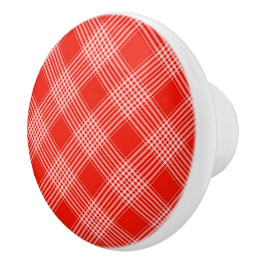 Keramische Kast Knob-Red Plaid Keramische Knop (Rechts)