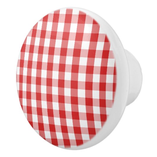 Keramische Kast Knob-Red Plaid Knop (Rechts)