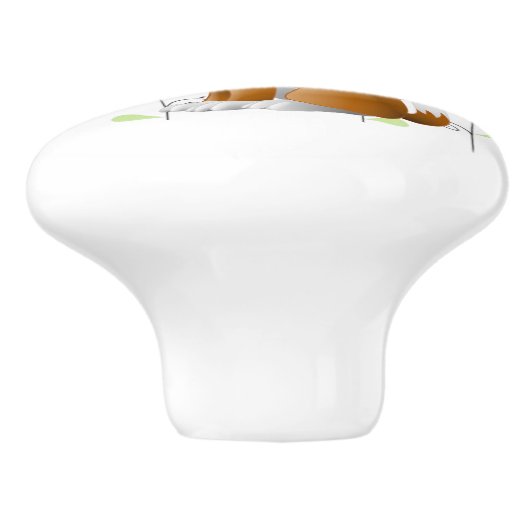 Keramische kast knop-puppy hond keramische knop (Zijkant)