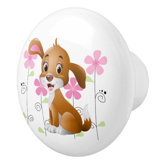 Keramische kast knop-puppy hond keramische knop (Rechts)