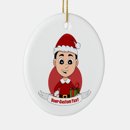 Keramische keramische cartoon voor kerstjongens keramisch ornament (Rechts)