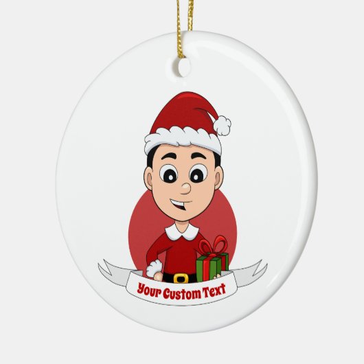 Keramische keramische cartoon voor kerstjongens keramisch ornament (Links)