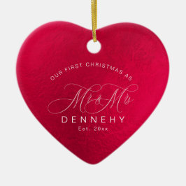 Keramische kerst, Iridescent Red Keramisch Ornament