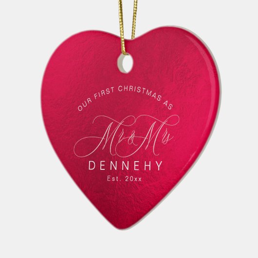 Keramische kerst, Iridescent Red Keramisch Ornament (Links)