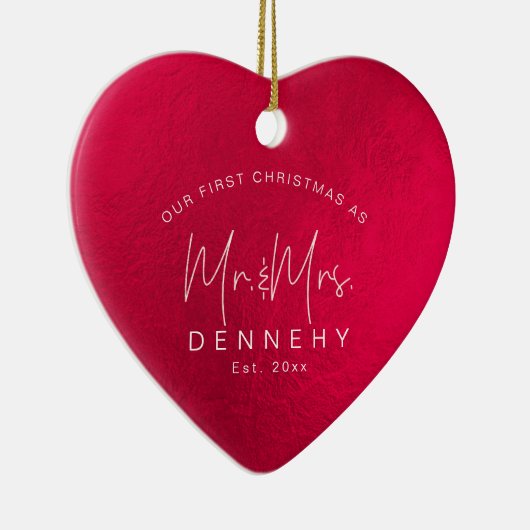 Keramische kerst, Iridescent Red Keramisch Ornament (Rechts)