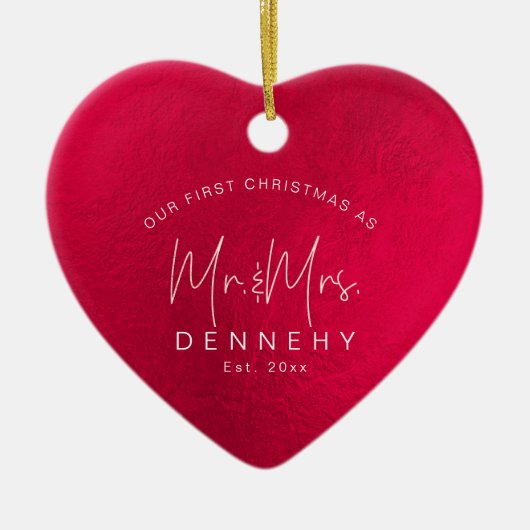 Keramische kerst, Iridescent Red Keramisch Ornament (Voorkant)