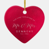 Keramische kerst, Iridescent Red Keramisch Ornament (Voorkant)