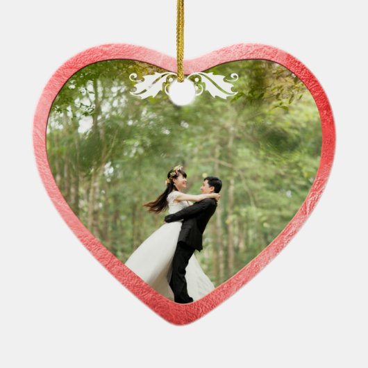 Keramische kerst, Iridescent Red Keramisch Ornament (Achterkant)