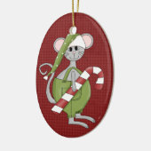 Keramische Kerst Muis Kerst Ornament (Links)