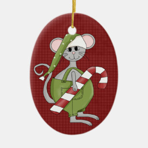 Keramische Kerst Muis Kerst Ornament