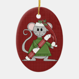 Keramische Kerst Muis Kerst Ornament