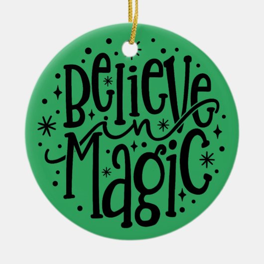 Keramische Kerst Ornament Geloof in magie (Voorkant)