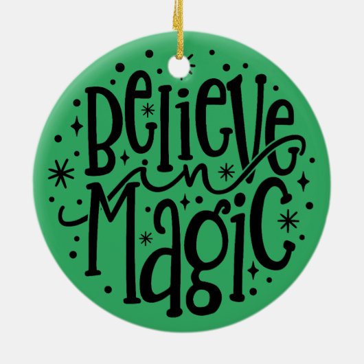 Keramische Kerst Ornament Geloof in magie (Achterkant)