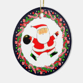 Keramische Kerstbal Bowling Cadeau Keramisch Ornament (Links)