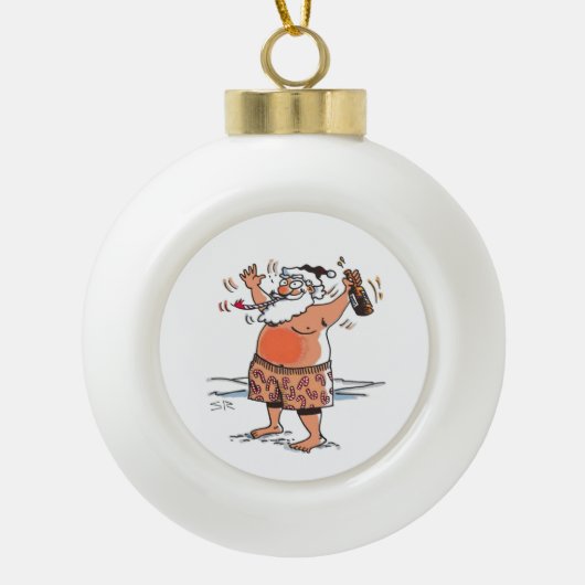 Keramische kerstbal, drink, kerstbal keramische bal ornament (Voorkant)
