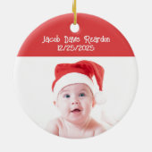 Keramische kerstbal eerste kerstfeest baby's keramisch ornament (Achterkant)