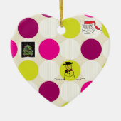 Keramische Kerstbal met Stippen Keramisch Ornament (Voorkant)