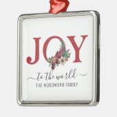 Keramische Kerstbal met tekst Joy Metalen Ornament (Links)