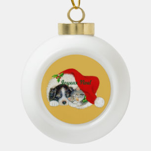 Keramische Kerstbal Puppy en Kitten Bal Ornament