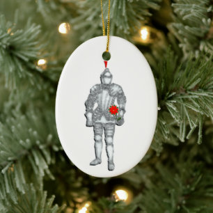 Keramische kerstbal Ridder op het witte paard Keramisch Ornament