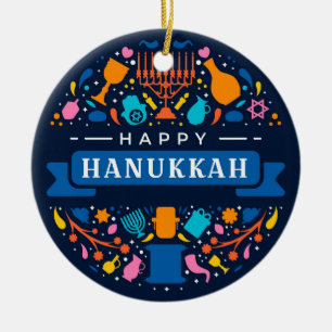 Keramische Kerstbal voor Hanukkah Keramisch Ornament