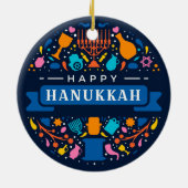 Keramische Kerstbal voor Hanukkah Keramisch Ornament (Achterkant)
