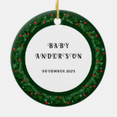 Keramische kerstboomversiering voor baby's eerste  keramisch ornament (Achterkant)