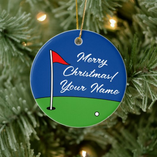 Keramische kerstfoto's, cadeau voor golfer keramisch ornament (Boom)