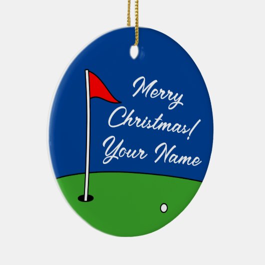 Keramische kerstfoto's, cadeau voor golfer keramisch ornament (Rechts)