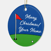 Keramische kerstfoto's, cadeau voor golfer keramisch ornament (Links)