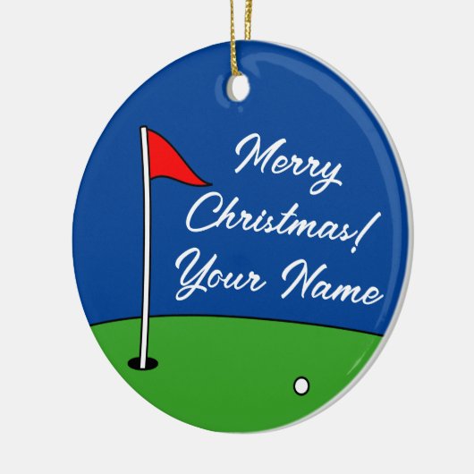 Keramische kerstfoto's, cadeau voor golfer keramisch ornament (Links)
