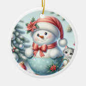Keramische Kerstman Kerstbal Keramisch Ornament (Voorkant)