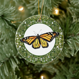 Keramische kerstsiermonarchen & mistletoe keramisch ornament