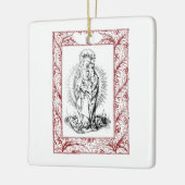 Keramische Kerststal Madonna en Kind met Hulst Keramisch Ornament (Links)