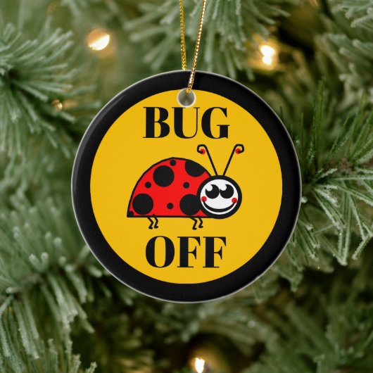 Keramische kerstversiering 'Bug Off' Keramisch Ornament (Boom)