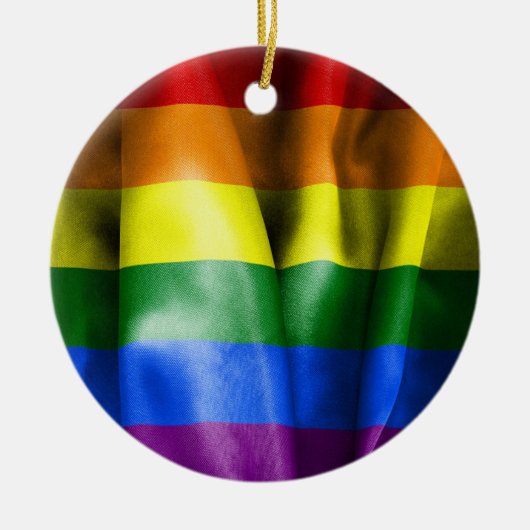 Keramische kerstversiering met de vlag van Gay Pri Keramisch Ornament (Voorkant)