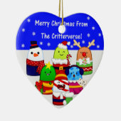 Keramische kerstversiering met hartvormig vormgege keramisch ornament (Rechts)