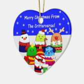 Keramische kerstversiering met hartvormig vormgege keramisch ornament (Links)