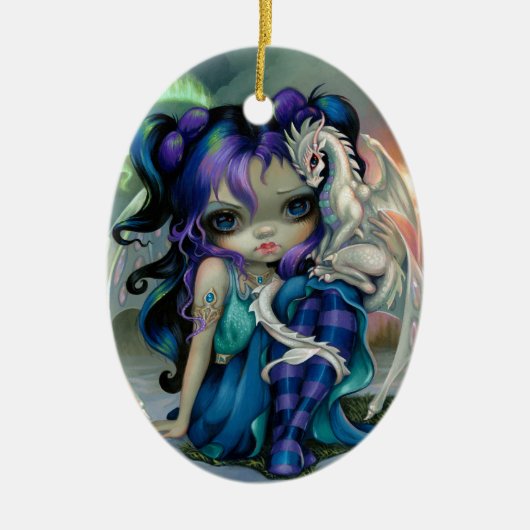 Keramische kerstversiering met Vorstdraakje Keramisch Ornament (Voorkant)