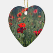 Keramische kerstversiering met wilde klaprozen keramisch ornament (Links)