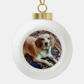 Keramische kerstversiering van beagle keramiek keramische bal ornament (Voorkant)
