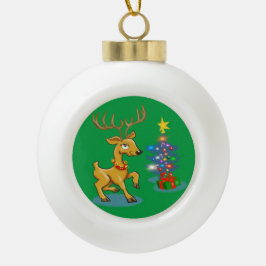 Keramische kerstversiering van rendierkeramiek keramische bal ornament