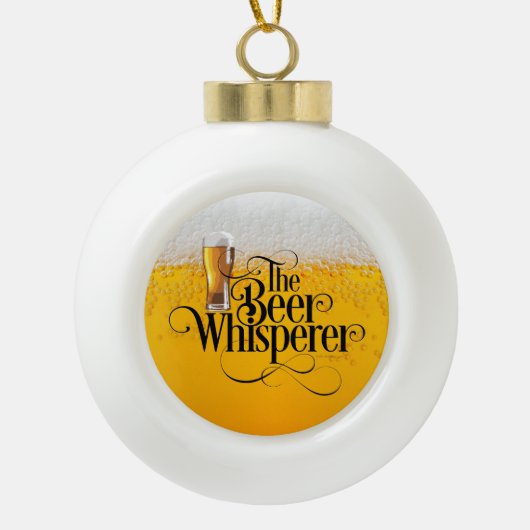 Keramische kerstversiering voor beer Whisperer-ker Bal Ornament (Voorkant)