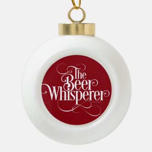 Keramische kerstversiering voor beer Whisperer-ker Keramische Bal Ornament (Voorkant)