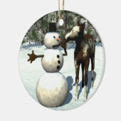 Keramische kerstversiering voor foal en Snowman Keramisch Ornament (Links)