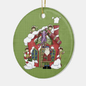 Keramische kerstversiering voor kerstfeestdagen in keramisch ornament (Links)