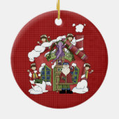 Keramische kerstversiering voor kerstfeestdagen in keramisch ornament (Achterkant)