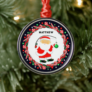 Keramische kerstversiering voor visvakantiecadeau metalen ornament